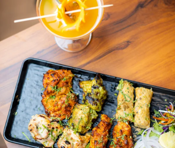 Delicious Indian curries served at Hotel City Klyde Inn rooftop restaurant near Golden Temple Amritsar